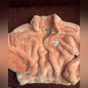 DKNY Kids Fuzzy Pink Jacket kids 6 NWOT